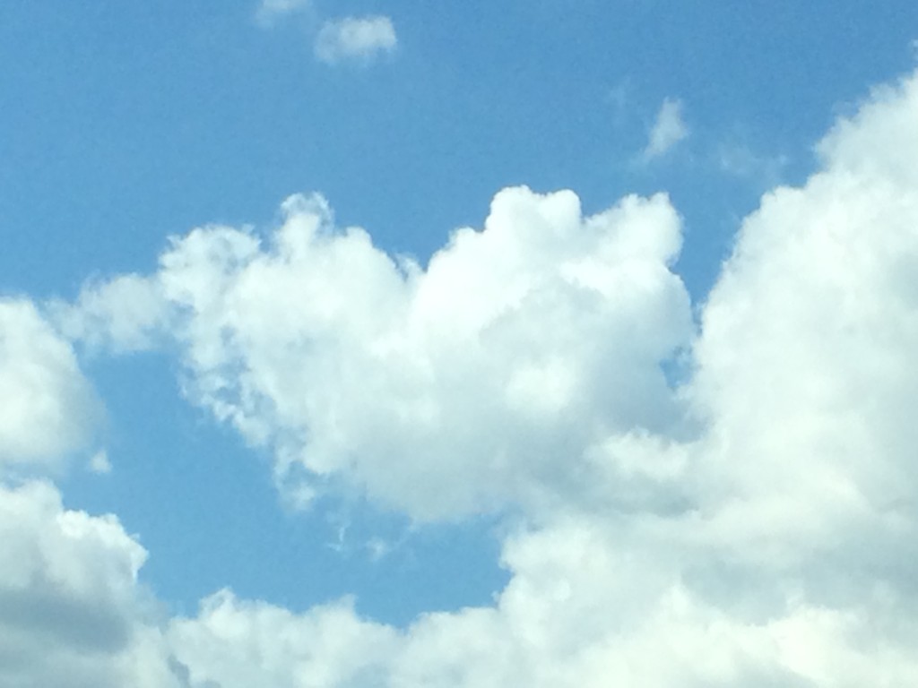 Heart shaped puffy cloud